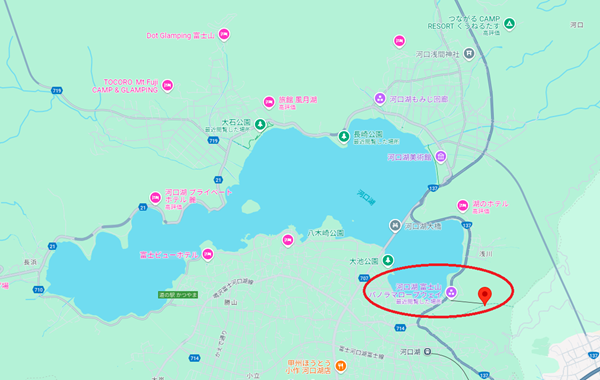 河口湖 富士山パノラマロープウェイへの道のり。