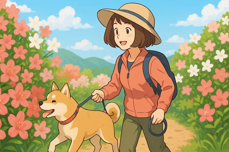 犬と楽しむつつじのイメージ