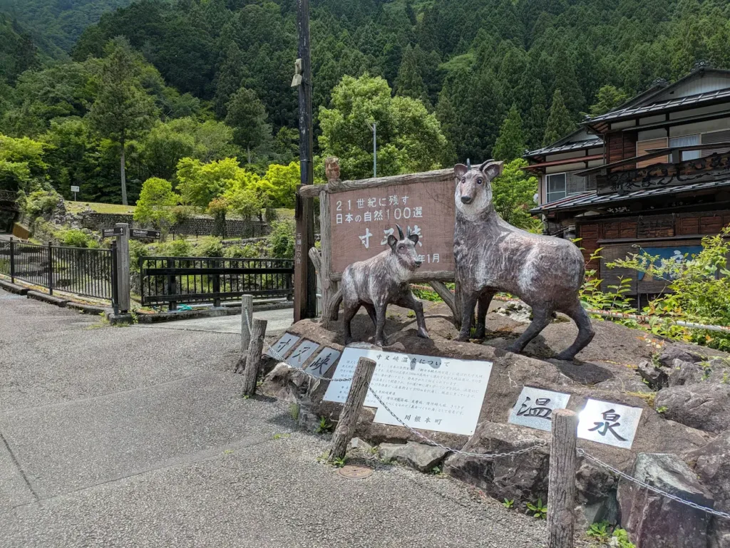 寸又峡温泉日本カモシカの像
